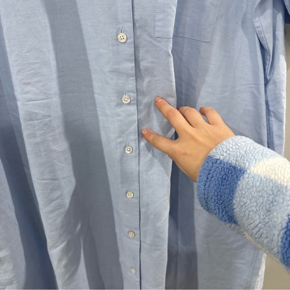 AYR Shirt Dress Novella Mini Button Down in Light Blue - Picture 3 of 7